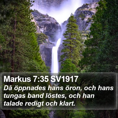 Markus 7:35 SV1917 Bible Verse Image