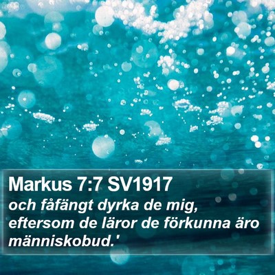 Markus 7:7 SV1917 Bible Verse Image