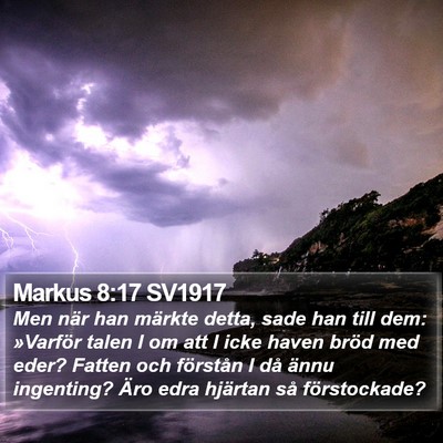 Markus 8:17 SV1917 Bible Verse Image