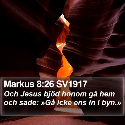 Markus 8:26 SV1917 Bible Verse Image