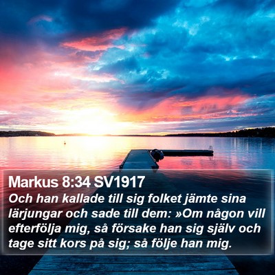 Markus 8:34 SV1917 Bible Verse Image