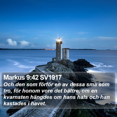 Markus 9:42 SV1917 Bible Verse Image