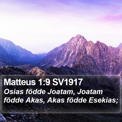 Matteus 1:9 SV1917 Bible Verse Image