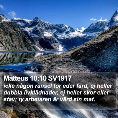 Matteus 10:10 SV1917 Bible Verse Image