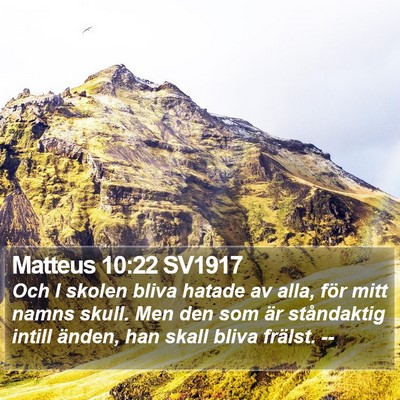 Matteus 10:22 SV1917 Bible Verse Image