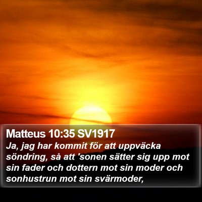 Matteus 10:35 SV1917 Bible Verse Image