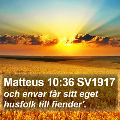 Matteus 10:36 SV1917 Bible Verse Image