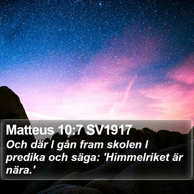 Matteus 10:7 SV1917 Bible Verse Image