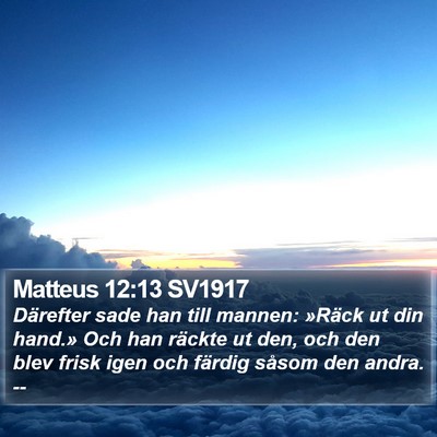 Matteus 12:13 SV1917 Bible Verse Image