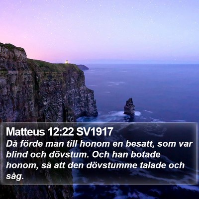 Matteus 12:22 SV1917 Bible Verse Image