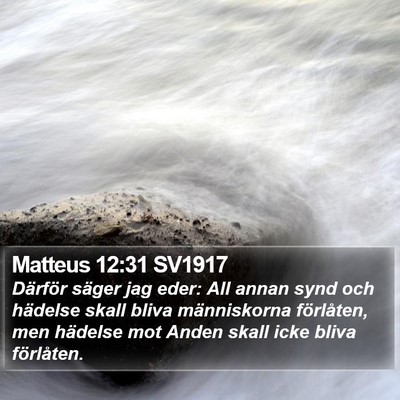 Matteus 12:31 SV1917 Bible Verse Image