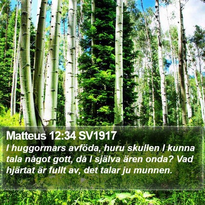 Matteus 12:34 SV1917 Bible Verse Image