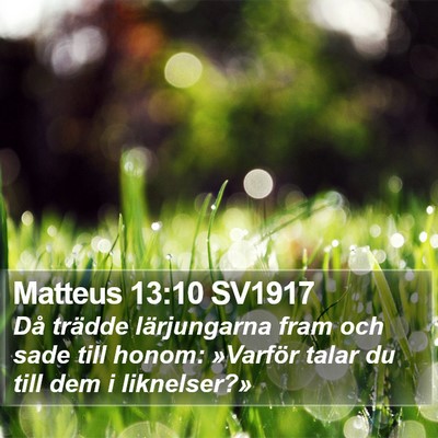 Matteus 13:10 SV1917 Bible Verse Image