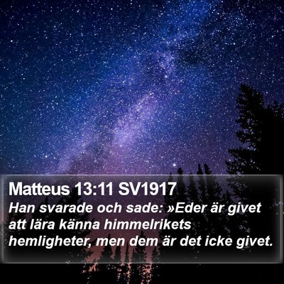 Matteus 13:11 SV1917 Bible Verse Image