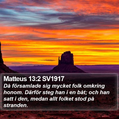 Matteus 13:2 SV1917 Bible Verse Image