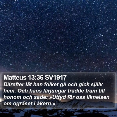 Matteus 13:36 SV1917 Bible Verse Image