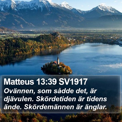 Matteus 13:39 SV1917 Bible Verse Image