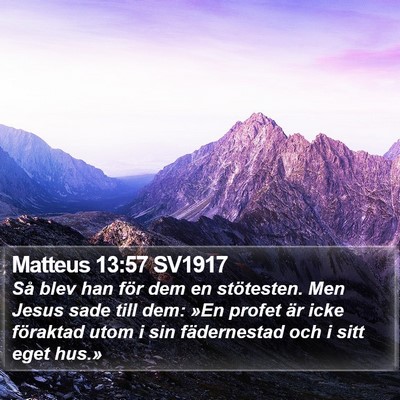 Matteus 13:57 SV1917 Bible Verse Image