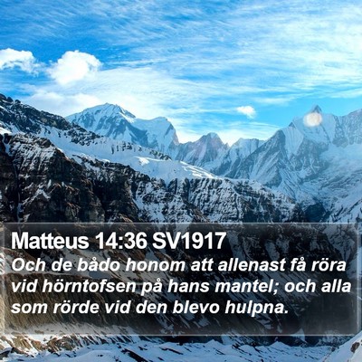 Matteus 14:36 SV1917 Bible Verse Image
