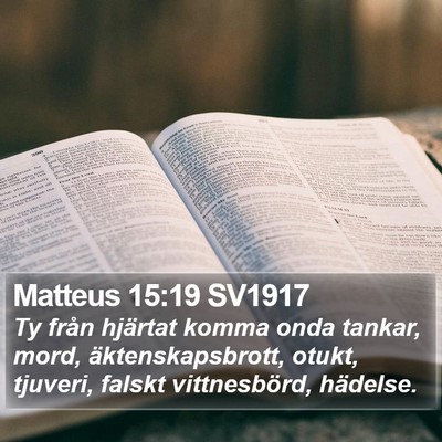 Matteus 15:19 SV1917 Bible Verse Image