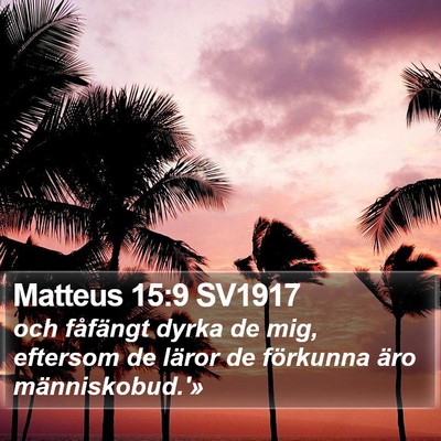 Matteus 15:9 SV1917 Bible Verse Image