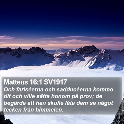 Matteus 16:1 SV1917 Bible Verse Image