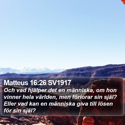 Matteus 16:26 SV1917 Bible Verse Image