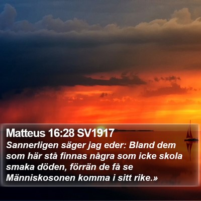 Matteus 16:28 SV1917 Bible Verse Image