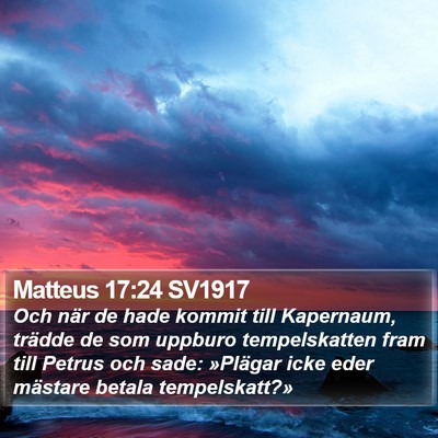 Matteus 17:24 SV1917 Bible Verse Image