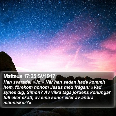Matteus 17:25 SV1917 Bible Verse Image
