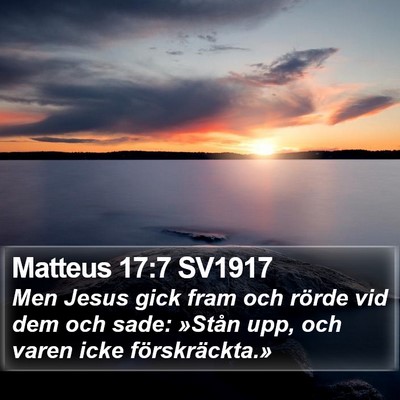 Matteus 17:7 SV1917 Bible Verse Image