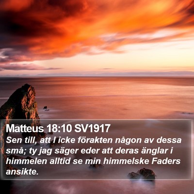 Matteus 18:10 SV1917 Bible Verse Image