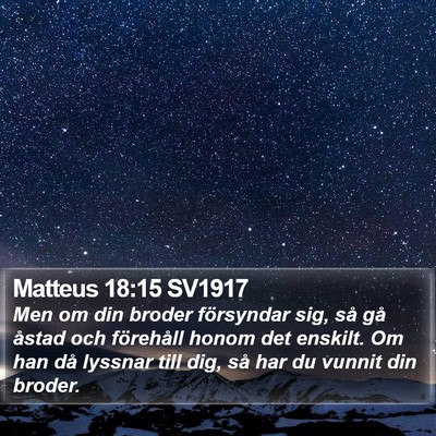 Matteus 18:15 SV1917 Bible Verse Image