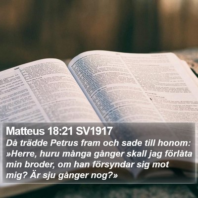 Matteus 18:21 SV1917 Bible Verse Image