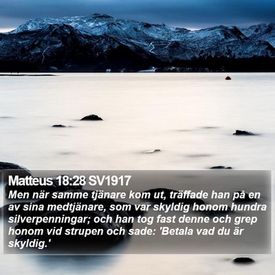 Matteus 18:28 SV1917 Bible Verse Image