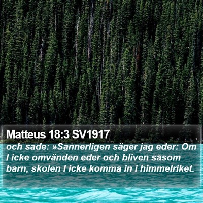 Matteus 18:3 SV1917 Bible Verse Image