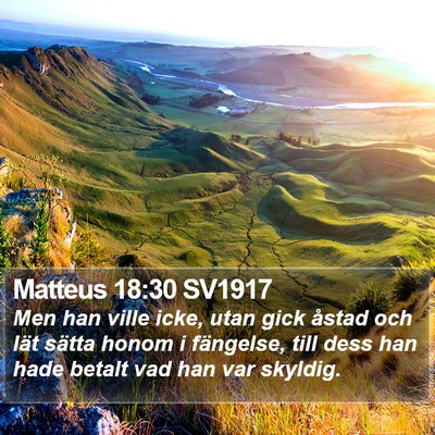 Matteus 18:30 SV1917 Bible Verse Image