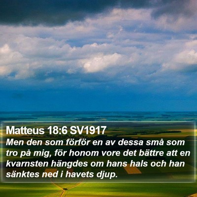 Matteus 18:6 SV1917 Bible Verse Image