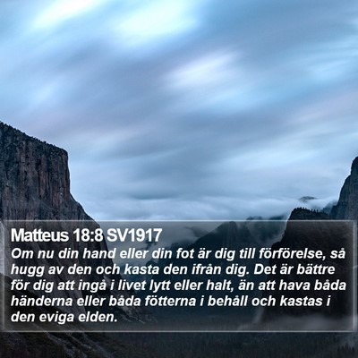 Matteus 18:8 SV1917 Bible Verse Image