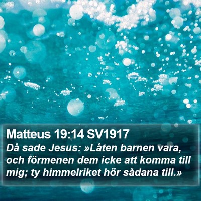 Matteus 19:14 SV1917 Bible Verse Image