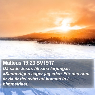 Matteus 19:23 SV1917 Bible Verse Image