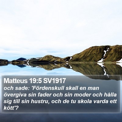 Matteus 19:5 SV1917 Bible Verse Image