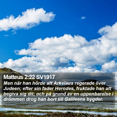 Matteus 2:22 SV1917 Bible Verse Image