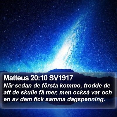 Matteus 20:10 SV1917 Bible Verse Image