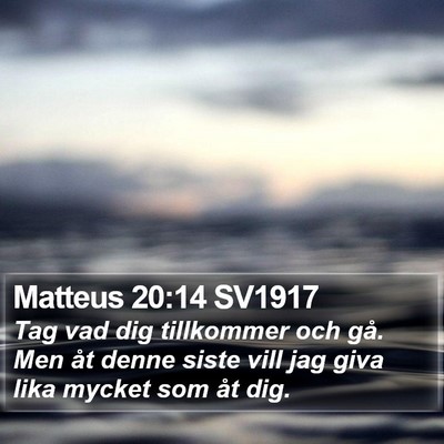 Matteus 20:14 SV1917 Bible Verse Image