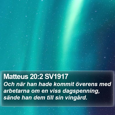 Matteus 20:2 SV1917 Bible Verse Image