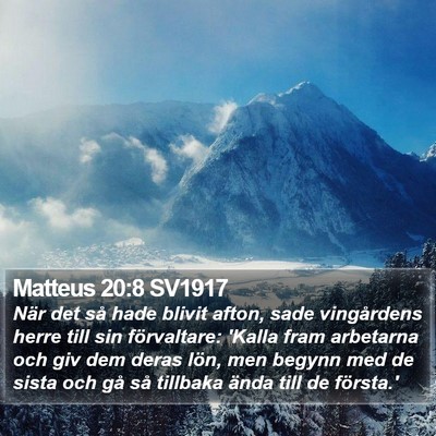 Matteus 20:8 SV1917 Bible Verse Image