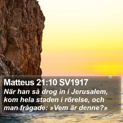 Matteus 21:10 SV1917 Bible Verse Image