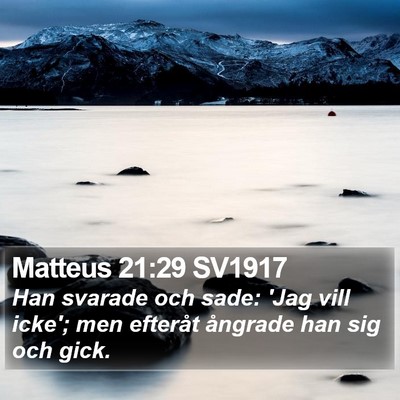 Matteus 21:29 SV1917 Bible Verse Image