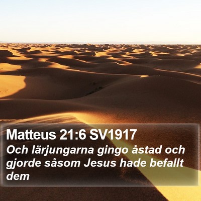Matteus 21:6 SV1917 Bible Verse Image
